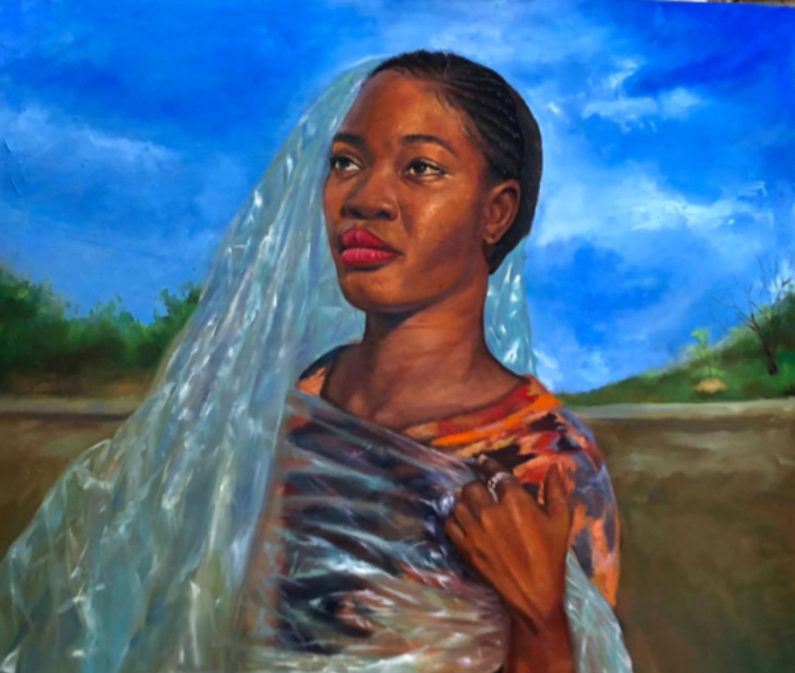 Sayeed Momoh, Kyalli (Glitter) - 21st Century, Expressionist, Figurative Portrait, Oil, Women, 2023 - 7