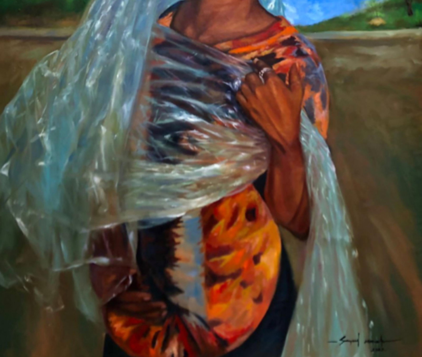 Sayeed Momoh, Kyalli (Glitter) - 21st Century, Expressionist, Figurative Portrait, Oil, Women, 2023 - 8