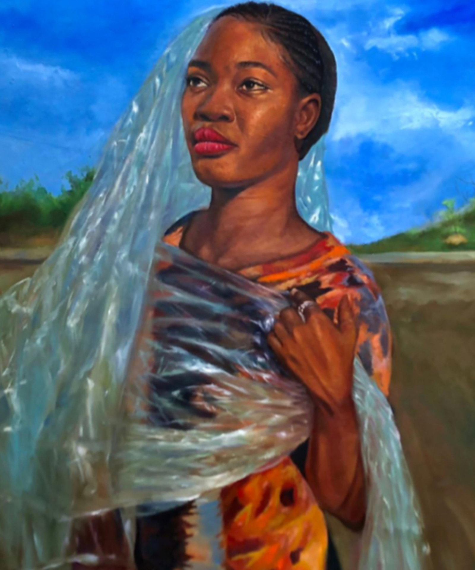 Sayeed Momoh, Kyalli (Glitter) - 21st Century, Expressionist, Figurative Portrait, Oil, Women, 2023 - 4