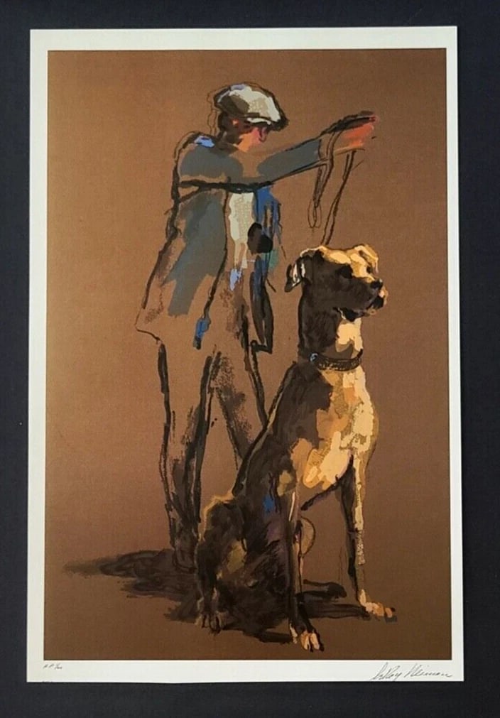 LEROY NEIMAN + 1980's VINTAGE SIGNED PRINT FRAMED + " GREAT DANE " LAST ONE! - 2