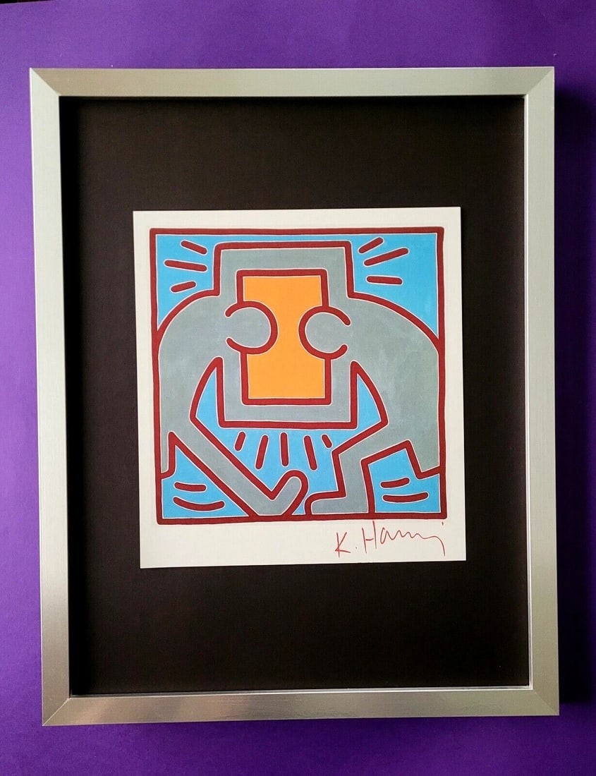 Keith Haring | Vintage Print Signed | Mounted & Framed in Silver Buy it Now T$ (1 of 3)
