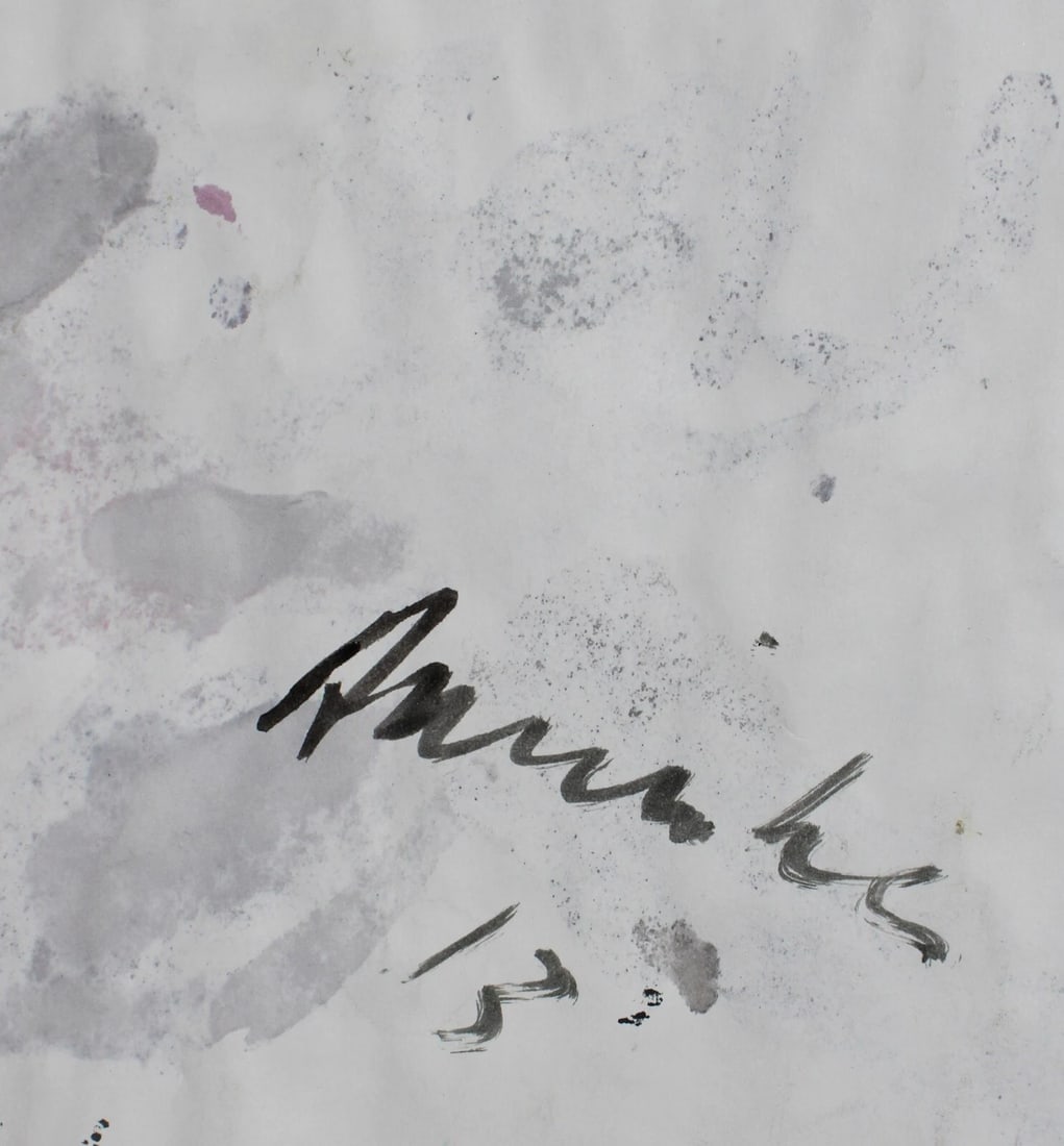 AARON WRINKLE Modernist Acrylic on Paper w/ Figure & Skull from Diana Zlotnick - 3