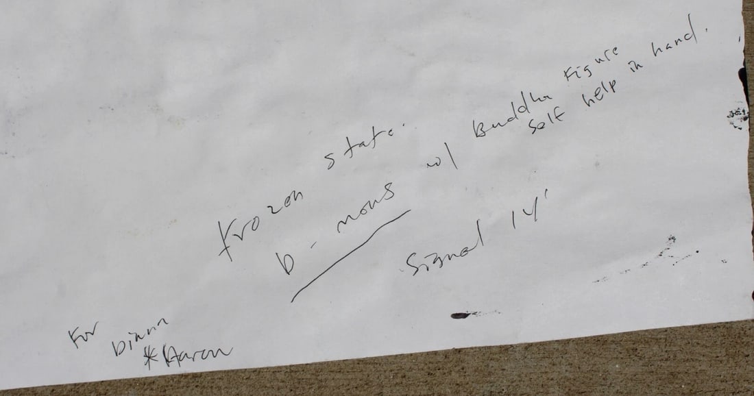 AARON WRINKLE Modernist Acrylic on Paper w/ Figure & Skull from Diana Zlotnick - 4