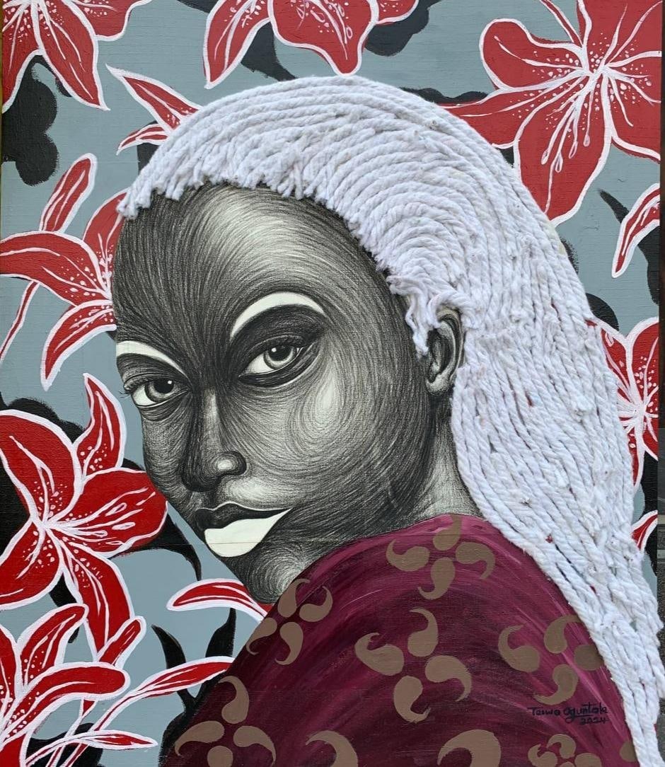 Taiwo Oguntola, Woman of Integrity - 21st Century Contemporary, Figurative Portrait, Mixed Media, - 2