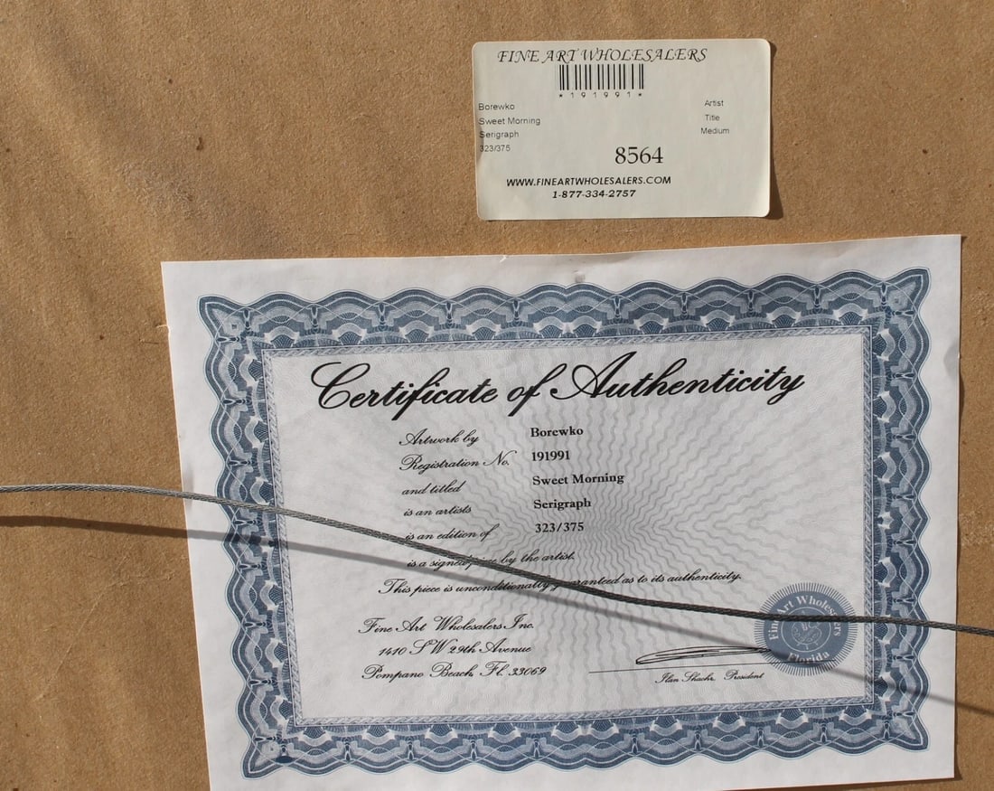 ALEXANDER BOREWKO Sweet Morning S/N Serigraph Framed COA Retail $550+ - 6