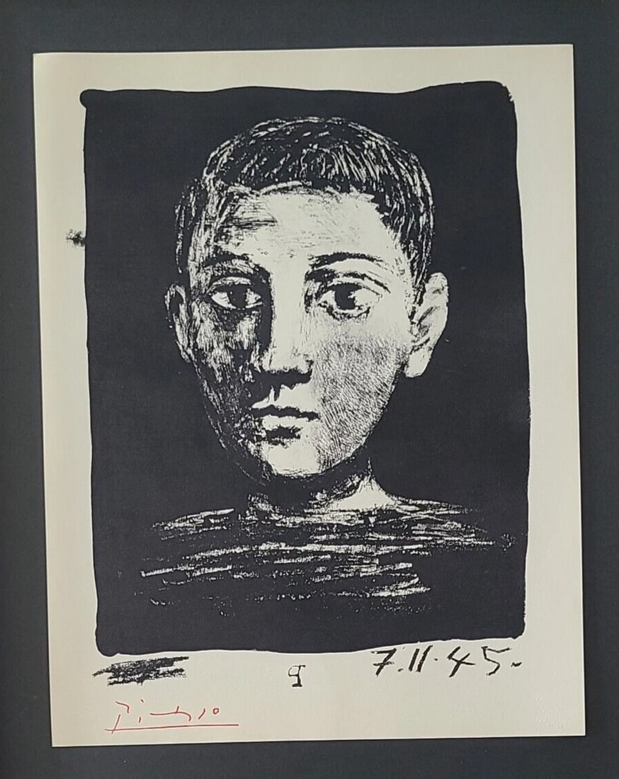 PABLO PICASSO + 1955 SIGNED SUPERB PRINT MOUNTED AND FRAMED + RETAIL $595 - 2