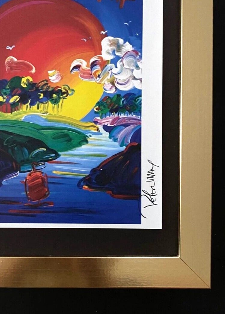 Peter Max Vintage Signed Print Framed 10x8 Collectible Pop Art - 2