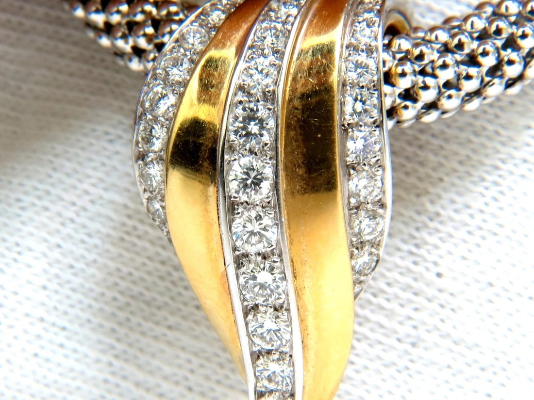 1.00CT DIAMONDS SLOPE ENHANCER DIAMOND SLIDE 5MM BEADED NECKLACE 14KT+** - 4