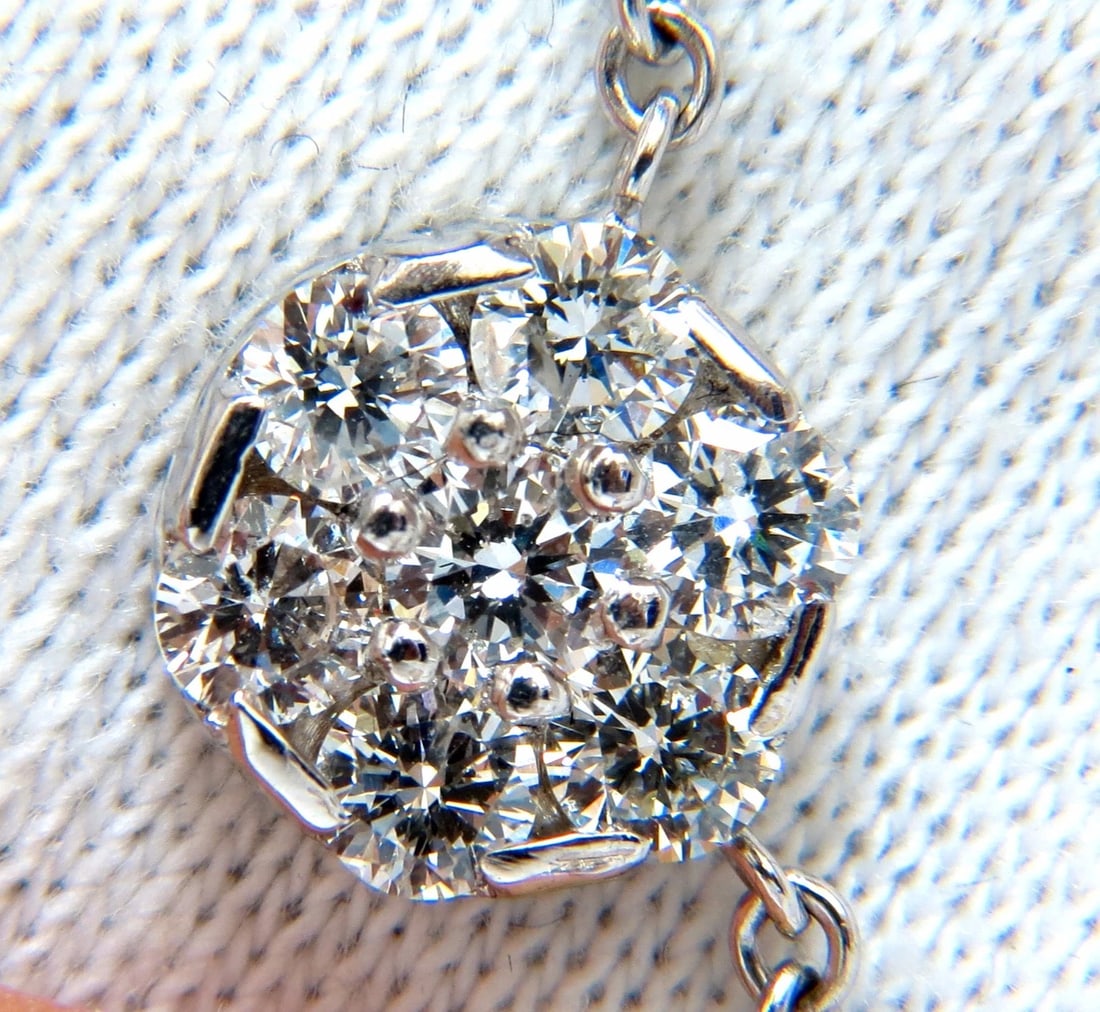 6.50ct natural diamonds (5) cluster yard necklace 14kt floretta 18 inch+** - 4