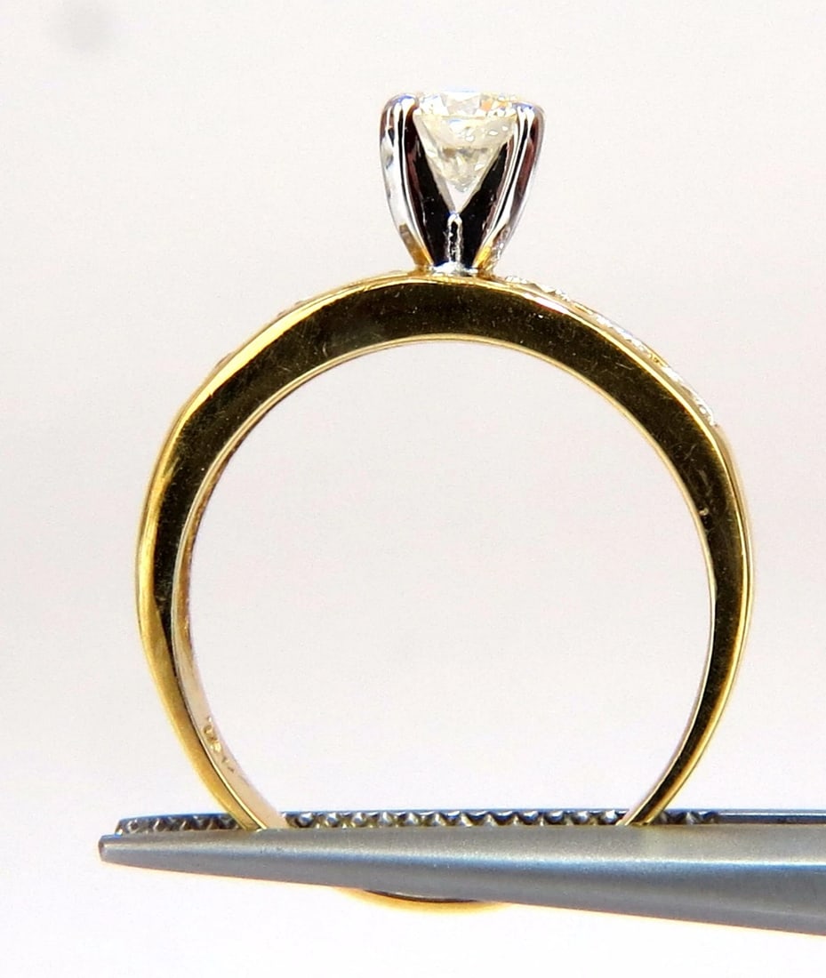 GIA Certified 2.01ct natural round diamond ring +band 18kt + - 3