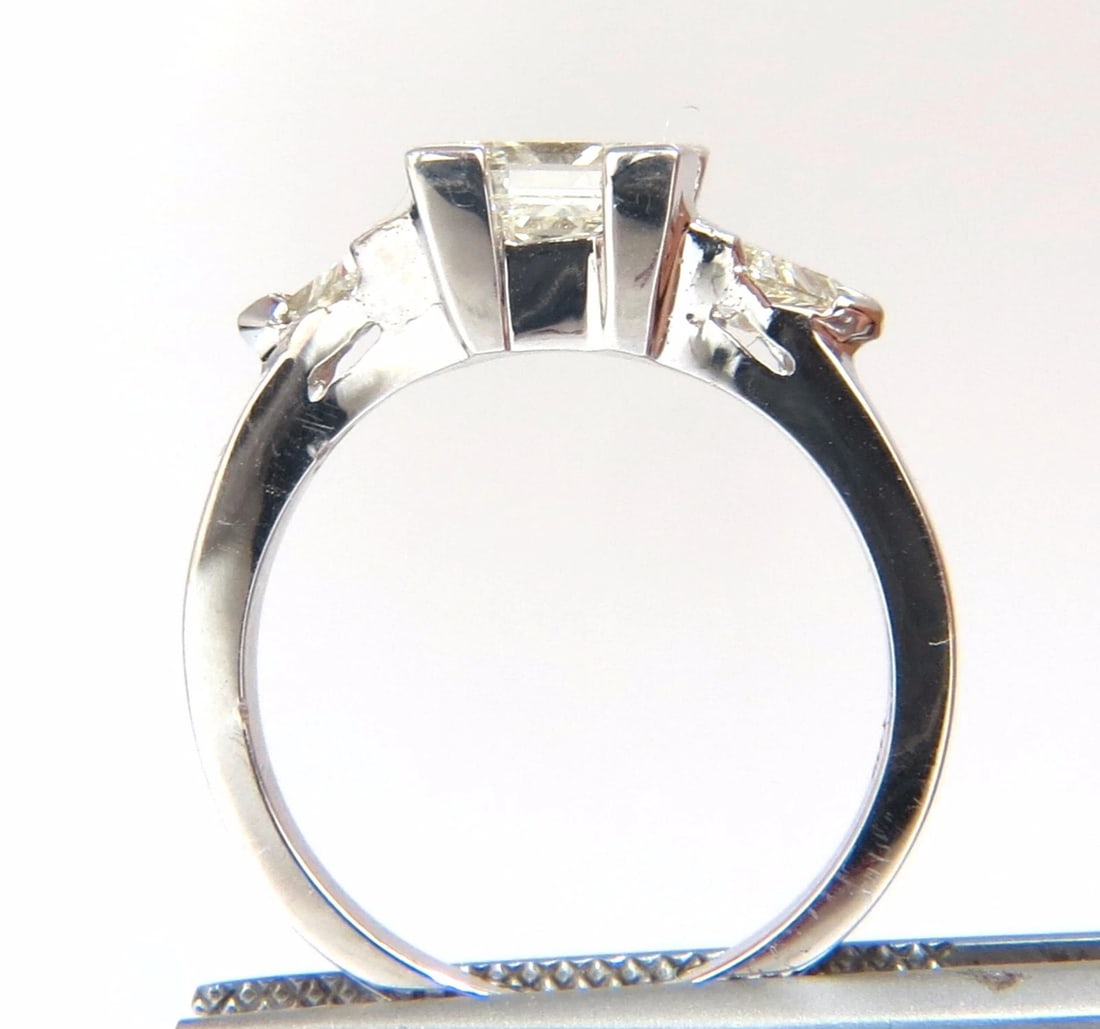 1.63ct Natural Princess cut diamond ring 14kt. Trilliants+ - 4