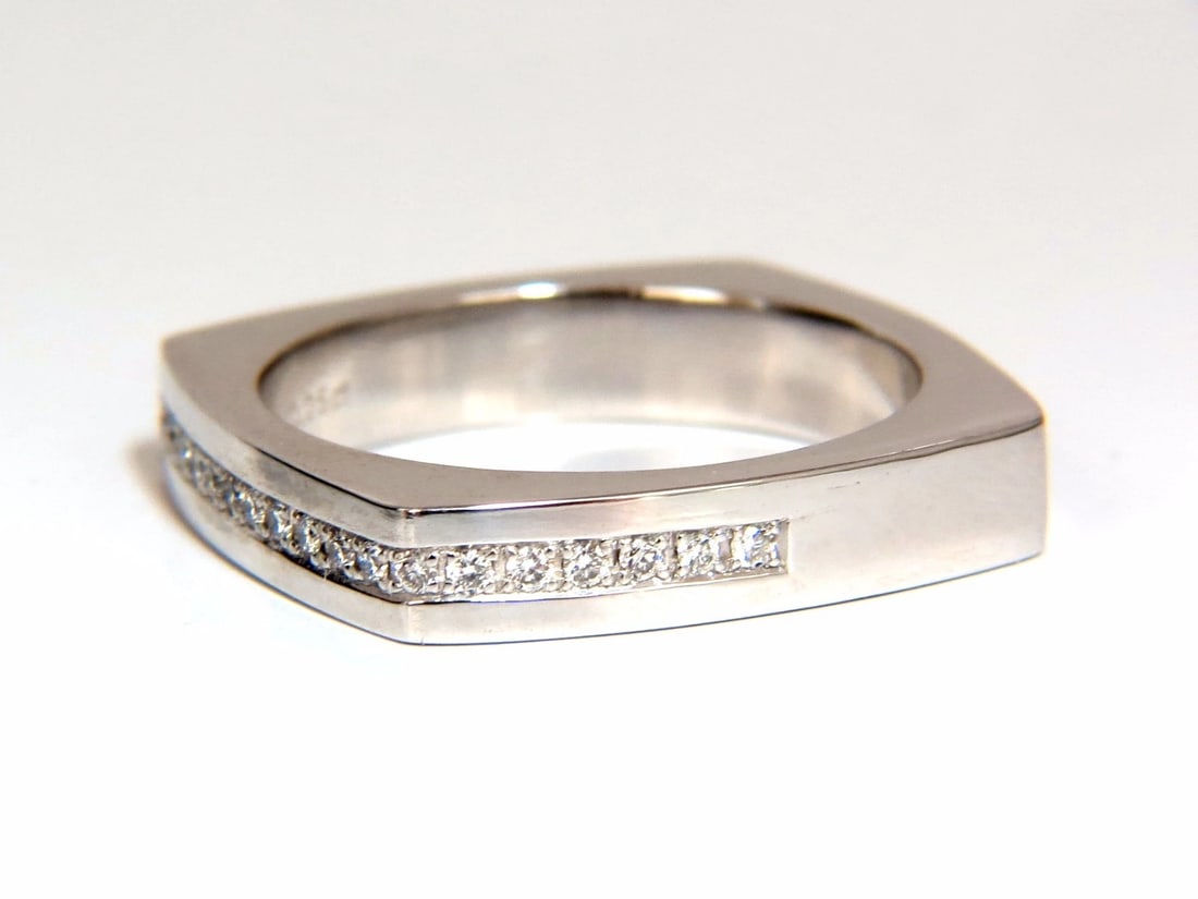 .25ct natural round cut diamonds unisex band platinum mod square form** - 2