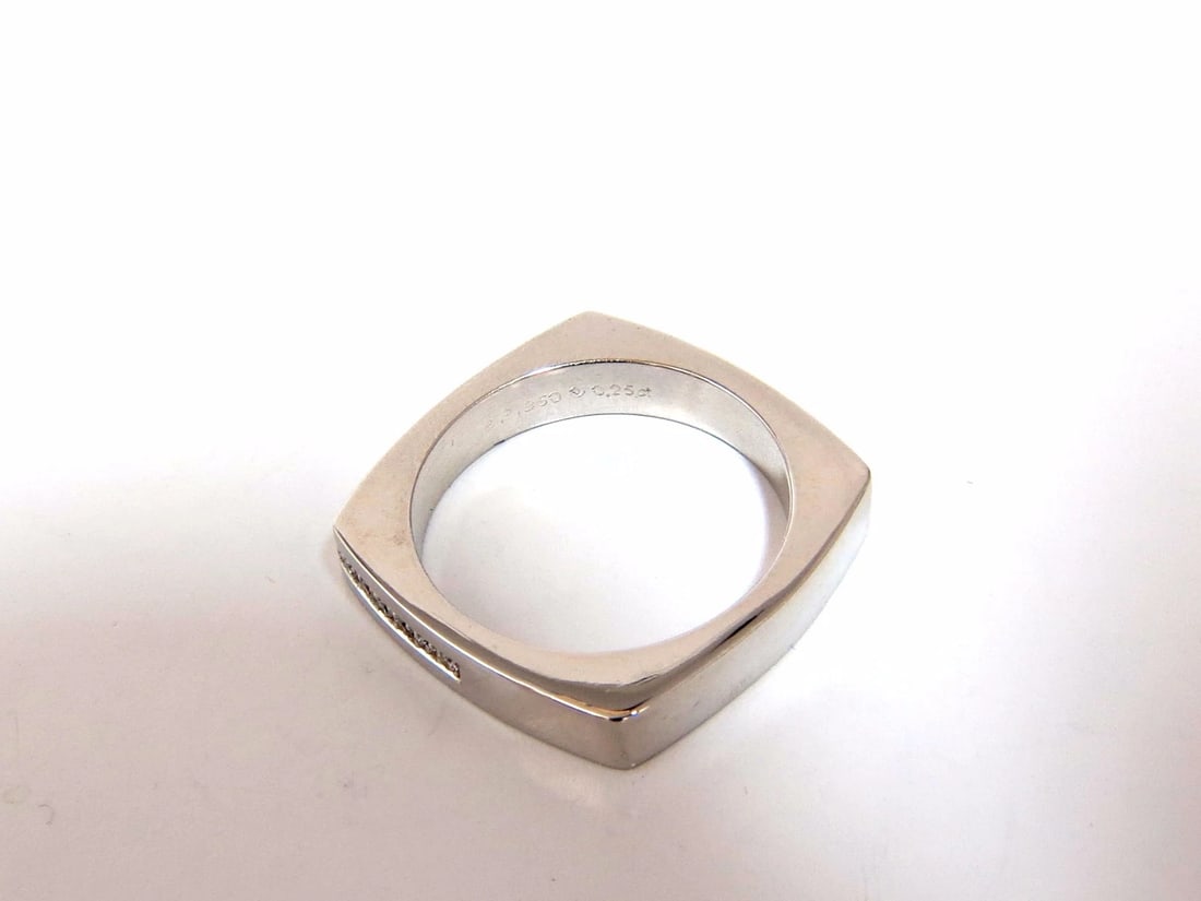 .25ct natural round cut diamonds unisex band platinum mod square form** - 4