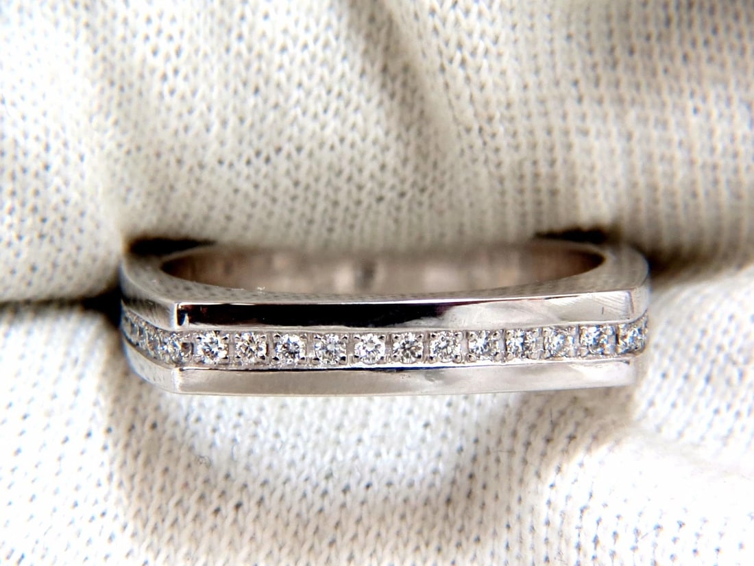 .25ct natural round cut diamonds unisex band platinum mod square form** - 5