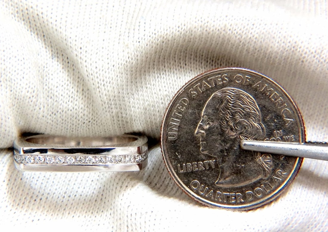 .25ct natural round cut diamonds unisex band platinum mod square form** - 6