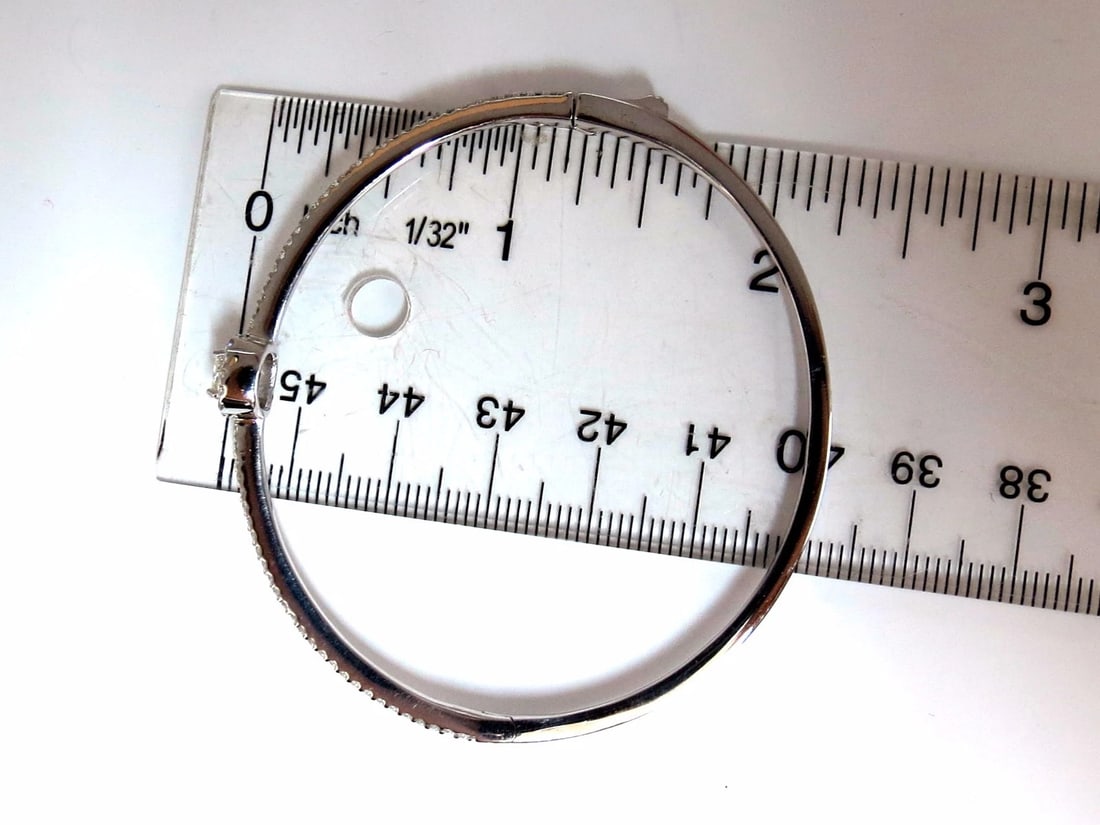 .95ct natural round diamond cluster halo bangle bracelet 14kt** - 8