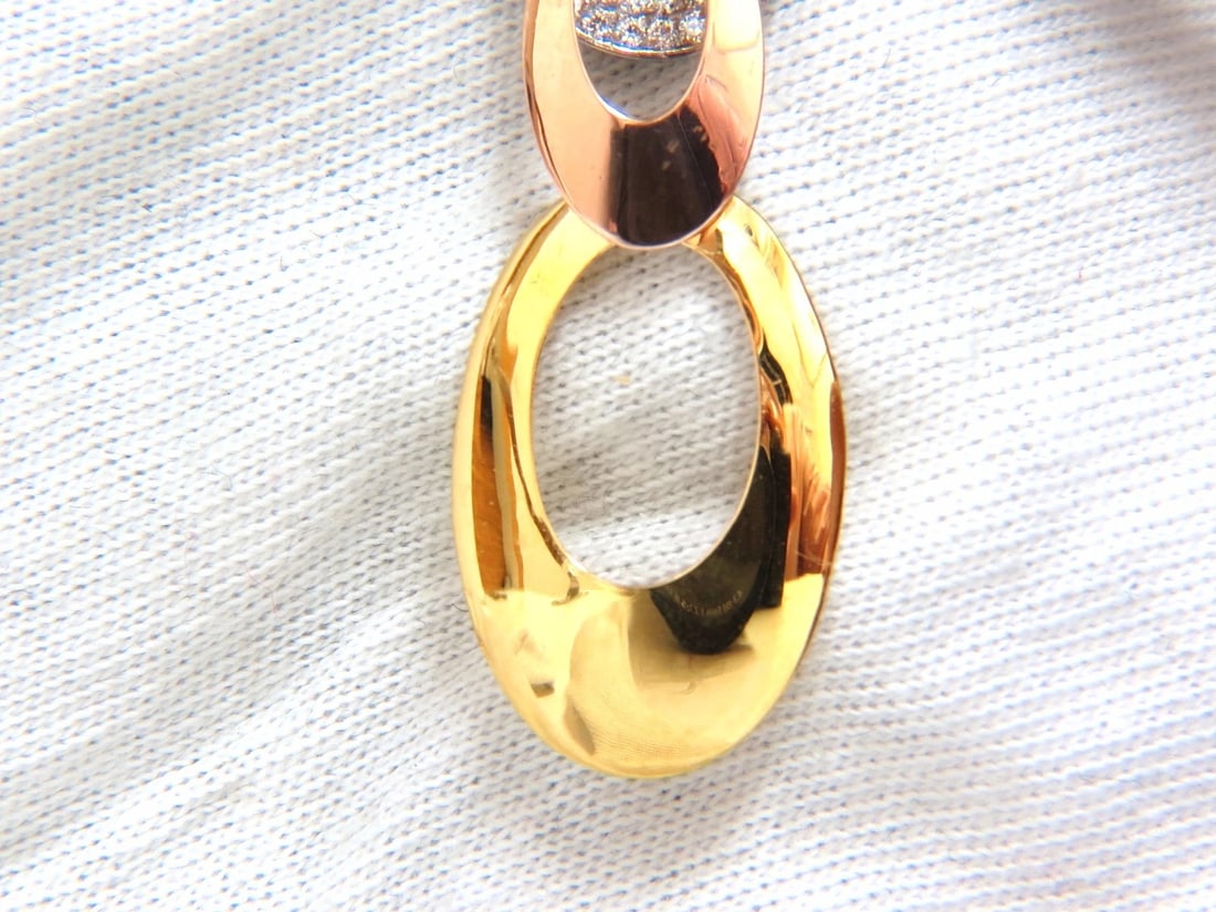 .80CT NATURAL DIAMONDS DANGLE EARRINGS TRICOLOR 3D 4 TIER HIGH SHINE 14kt** - 2