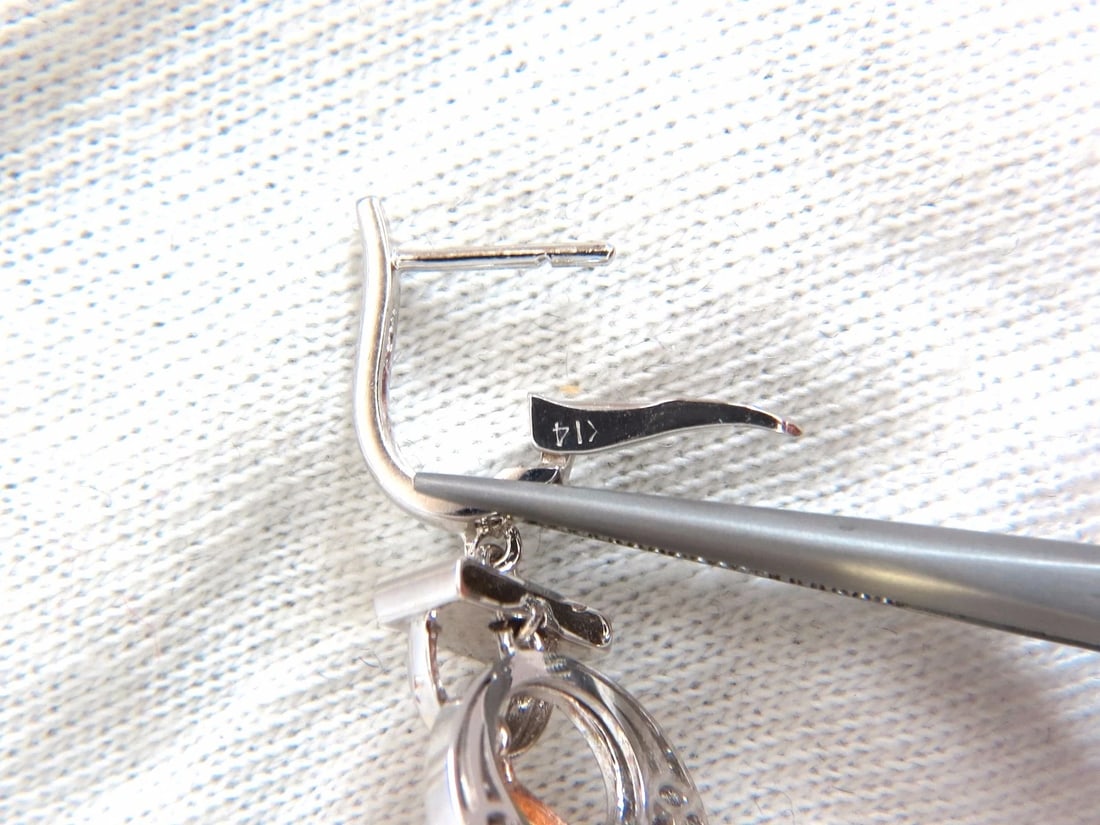 .80CT NATURAL DIAMONDS DANGLE EARRINGS TRICOLOR 3D 4 TIER HIGH SHINE 14kt** - 4