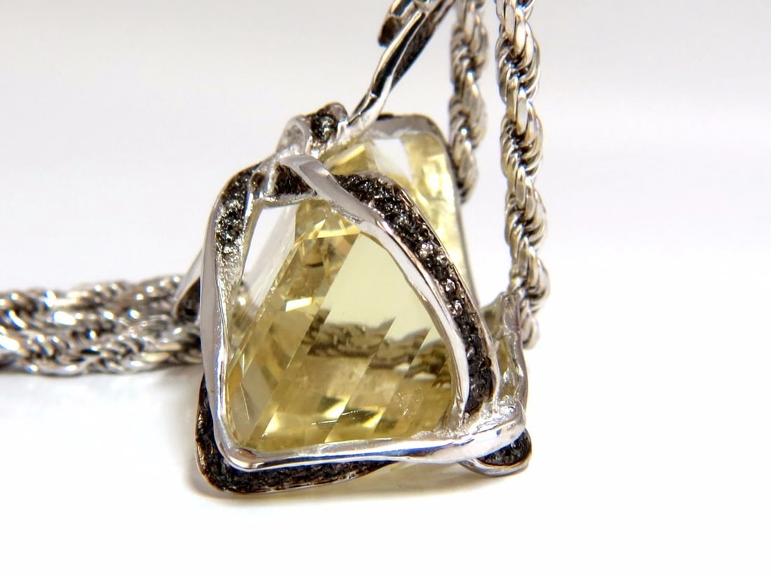 133.18ct GIA CERTIFIED SPODUMENE BELT WRAP PENDANT NECKLACE (Yellow Aqua)** - 3