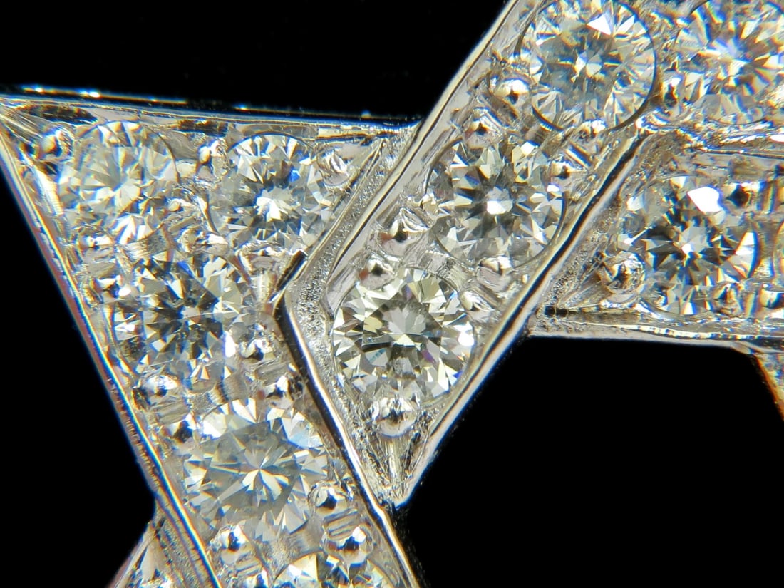 3.01CT ROUND DIAMOND STAR PENDANT BEAD SET 14KT G VS + ** - 2