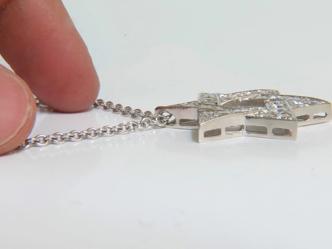 3.01CT ROUND DIAMOND STAR PENDANT BEAD SET 14KT G VS + ** - 7