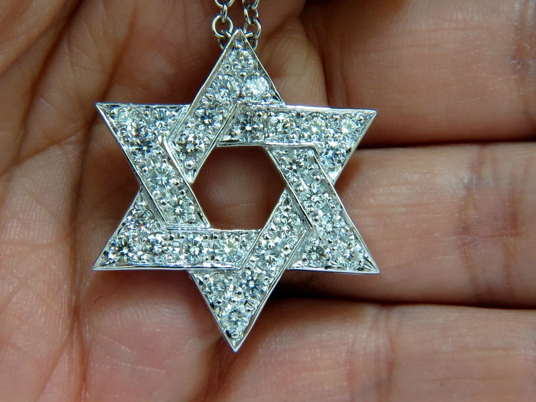 3.01CT ROUND DIAMOND STAR PENDANT BEAD SET 14KT G VS + ** - 8