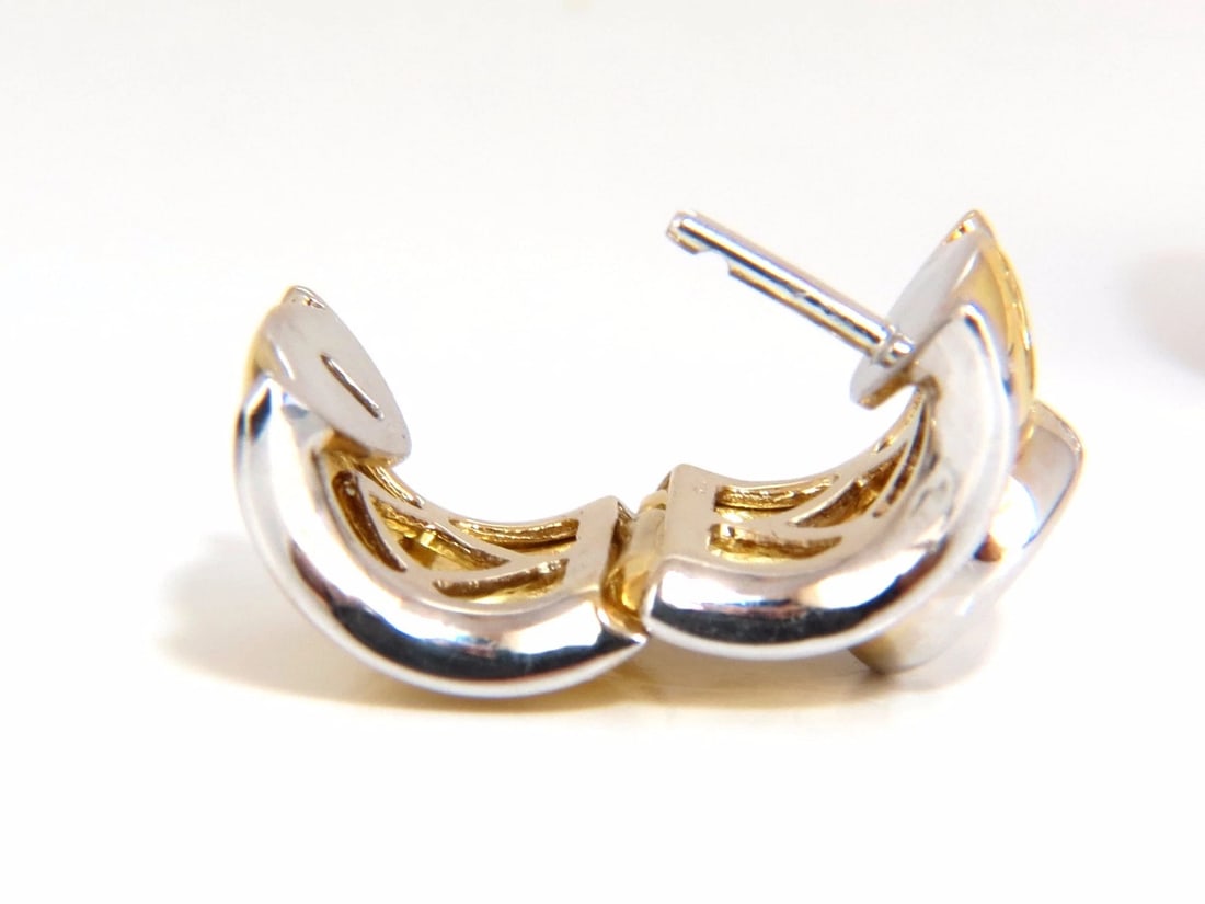 .80ct natural round brilliant diamond huggie earrings 18kt g/si1 petite** - 3