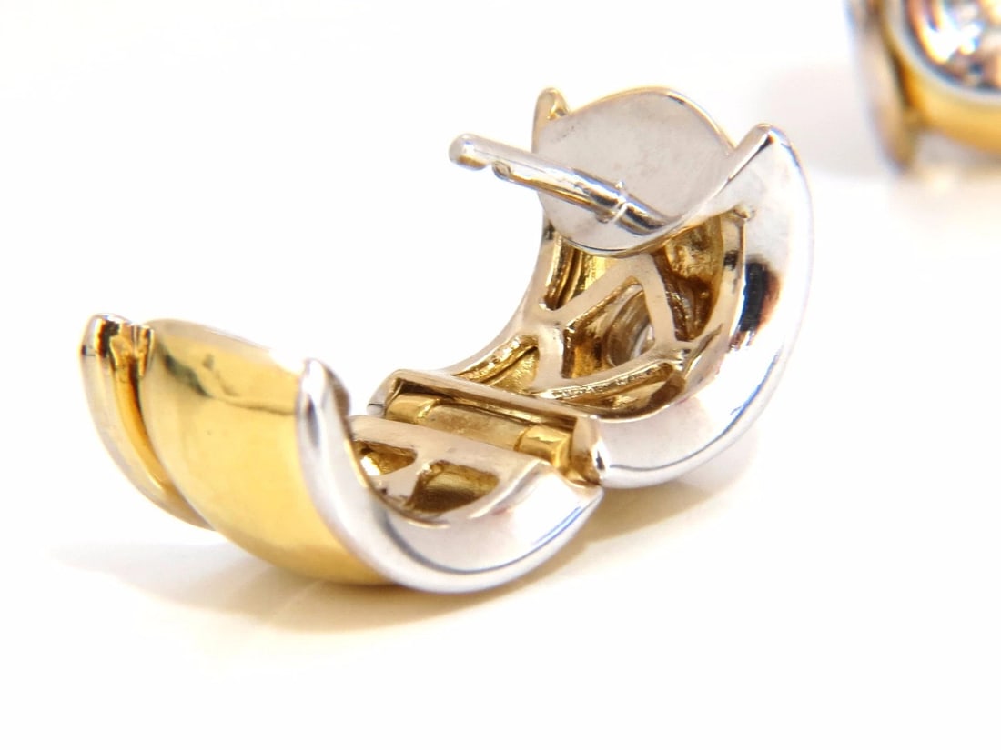 .80ct natural round brilliant diamond huggie earrings 18kt g/si1 petite** - 4