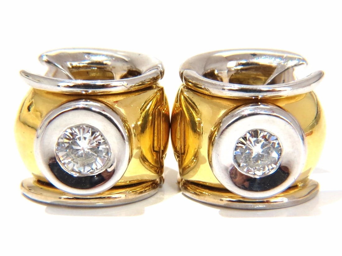 .80ct natural round brilliant diamond huggie earrings 18kt g/si1 petite** - 6