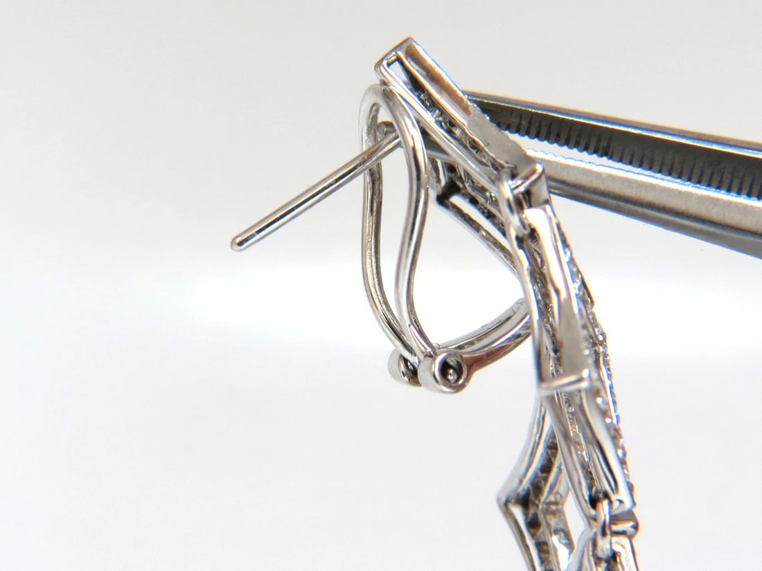 5.00ct diamonds earrings & necklace matching suite 18kt g/vs diamond shaped+** - 11