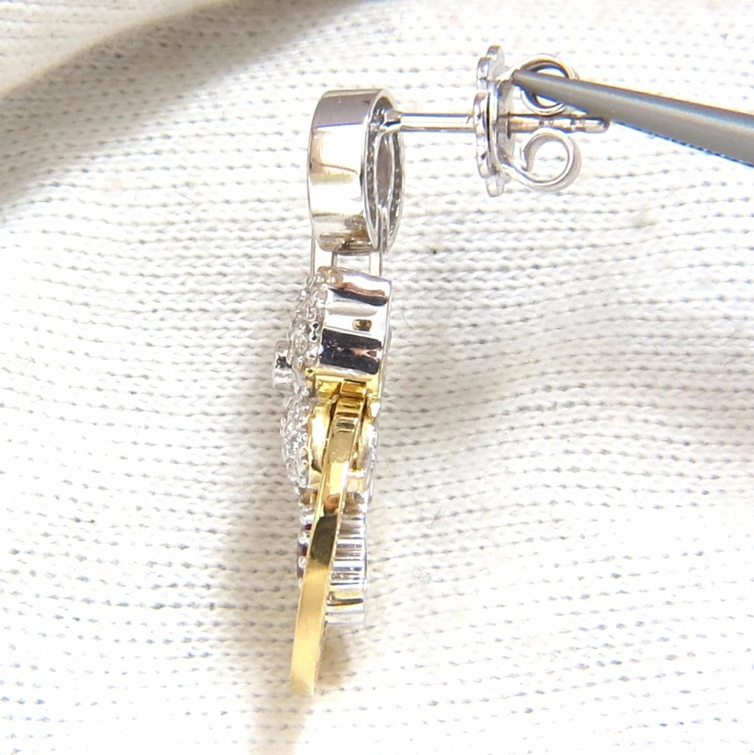 1.70CT NATURAL OVAL BRIGHT RED RUBY DIAMOND DANGLE BUTTERFLY EARRINGS 14KT** - 6