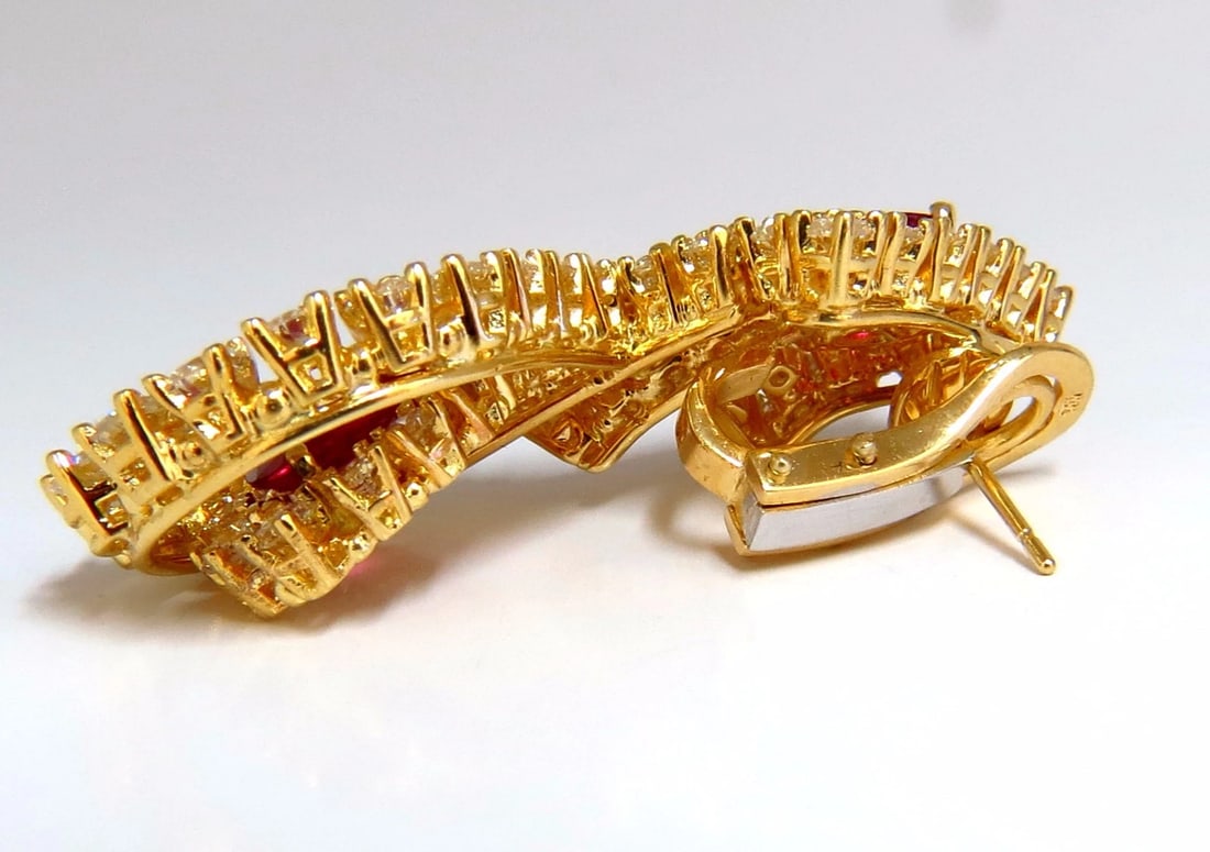 18.96ct GIA Certified natural red ruby diamond dangle earrings 18kt** - 8