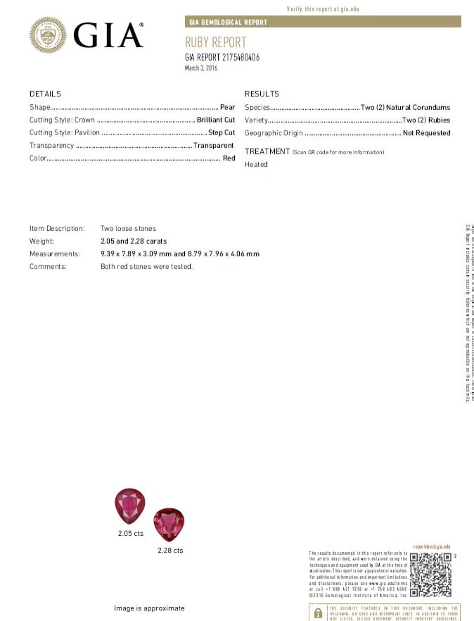 18.96ct GIA Certified natural red ruby diamond dangle earrings 18kt** - 9