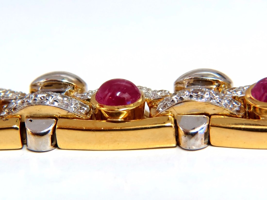 9.50ct Natural Ruby Diamonds Link Necklace 18Kt Crown Deco Prime ** - 6