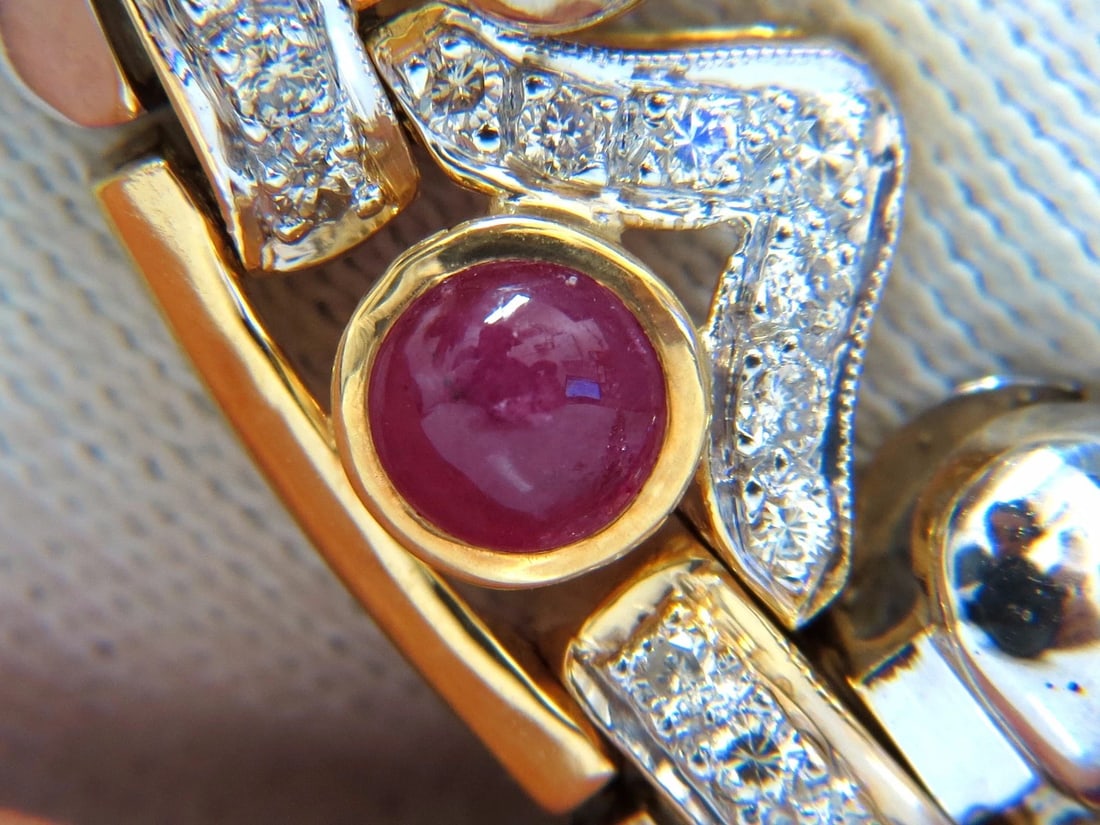 9.50ct Natural Ruby Diamonds Link Necklace 18Kt Crown Deco Prime ** - 7