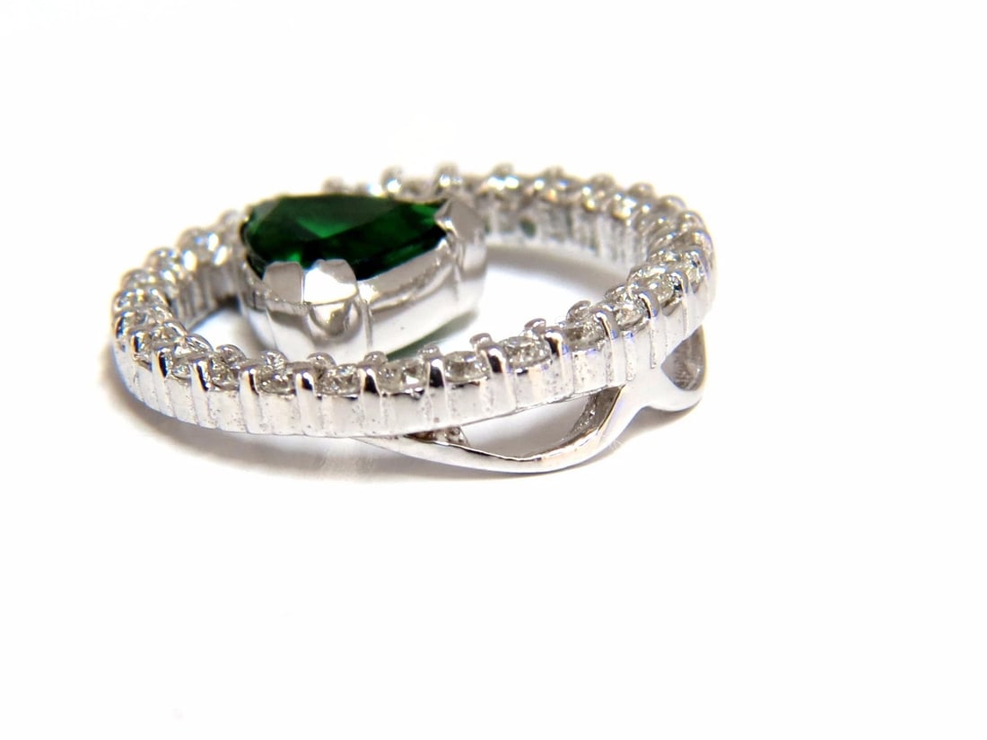 1.55ct Natural Tsavorite diamonds circle pendant 14kt ** - 2