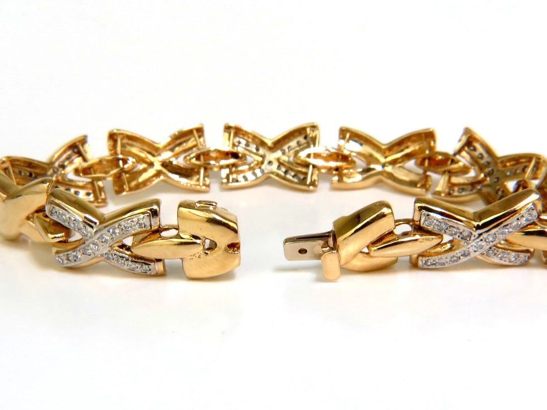 1.00ct. DIAMONDS CLASSIC "X" LINK BRACELET G/VS 14KT** - 6