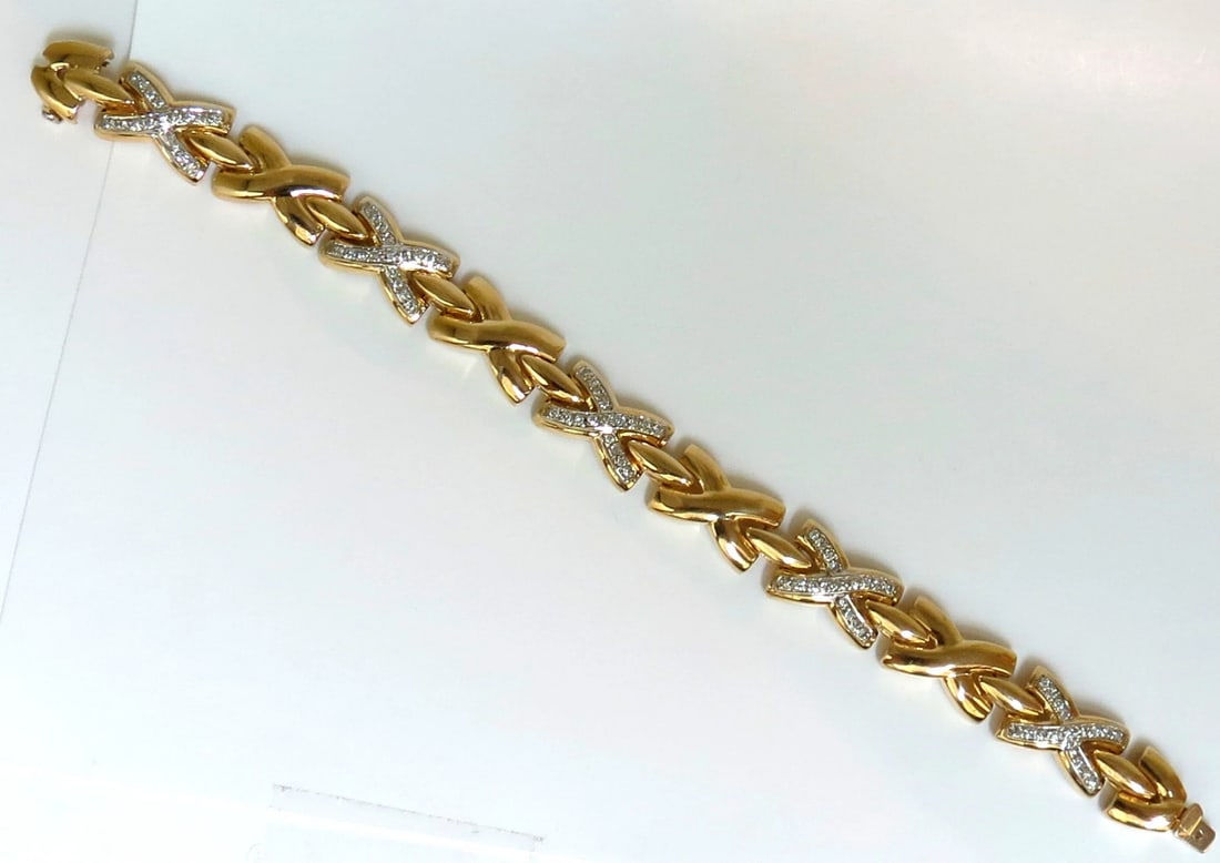 1.00ct. DIAMONDS CLASSIC "X" LINK BRACELET G/VS 14KT** - 8