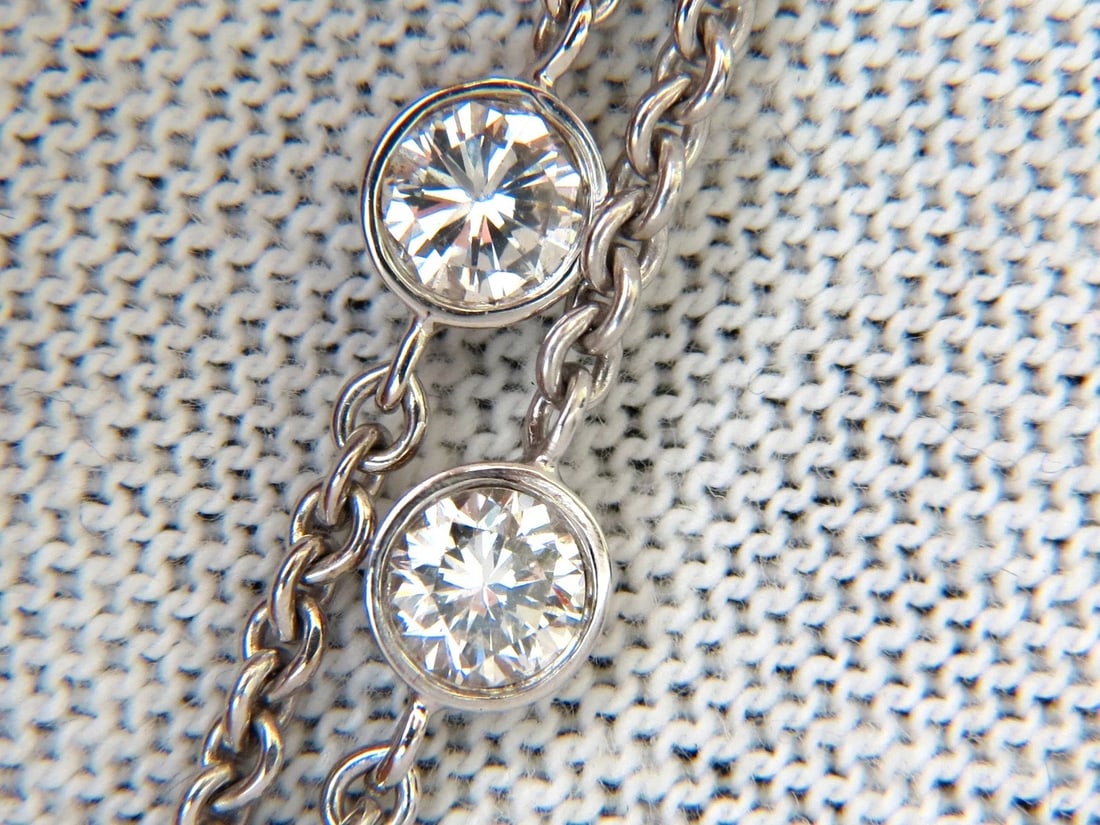 1.50ct NATURAL FLUSH MOUNT (5) DIAMOND BY YARD NECKLACE 18KT G/VS + - 4