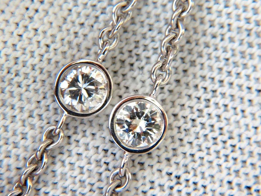 1.50ct NATURAL FLUSH MOUNT (5) DIAMOND BY YARD NECKLACE 18KT G/VS + - 5