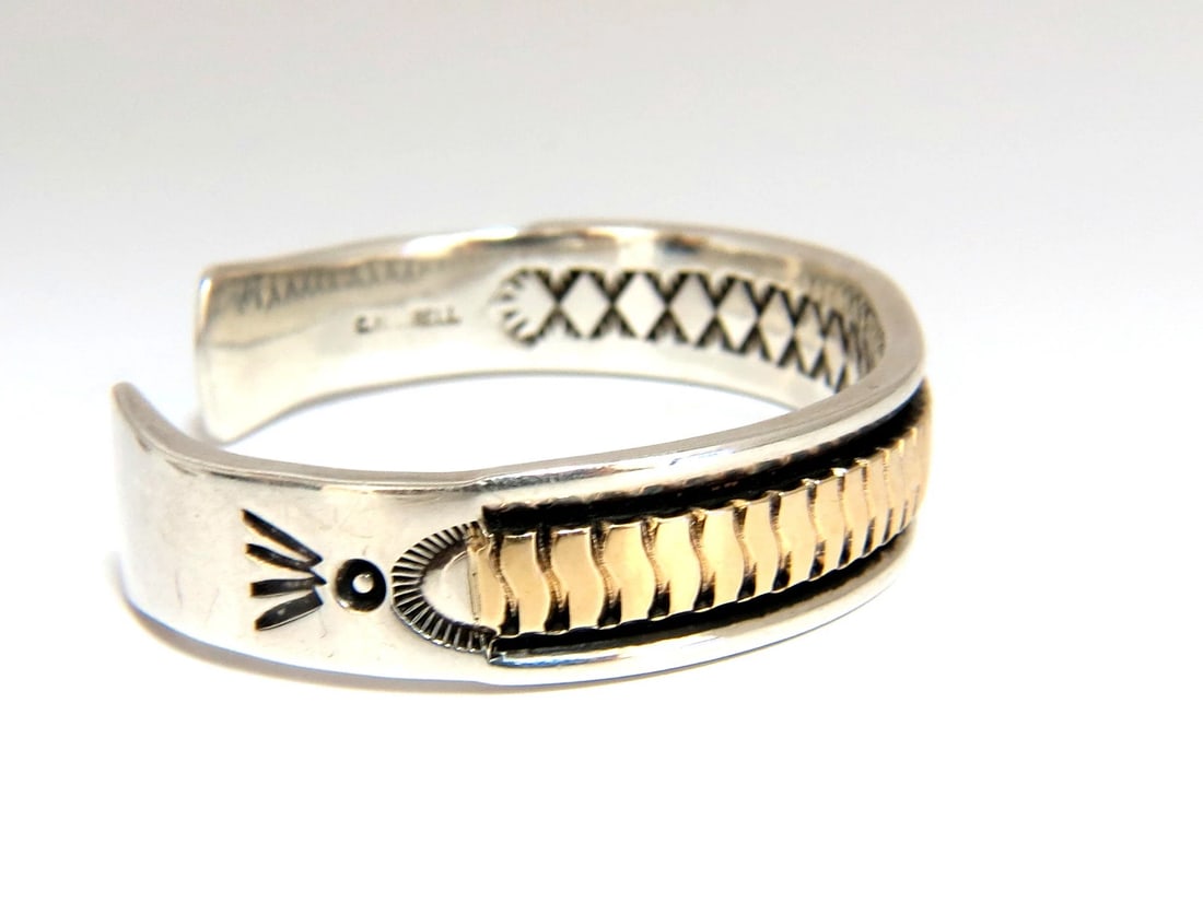 Designer: C. Harrell Dangling earrings & Bangle Bracelet 14kt & 925 ** - 8