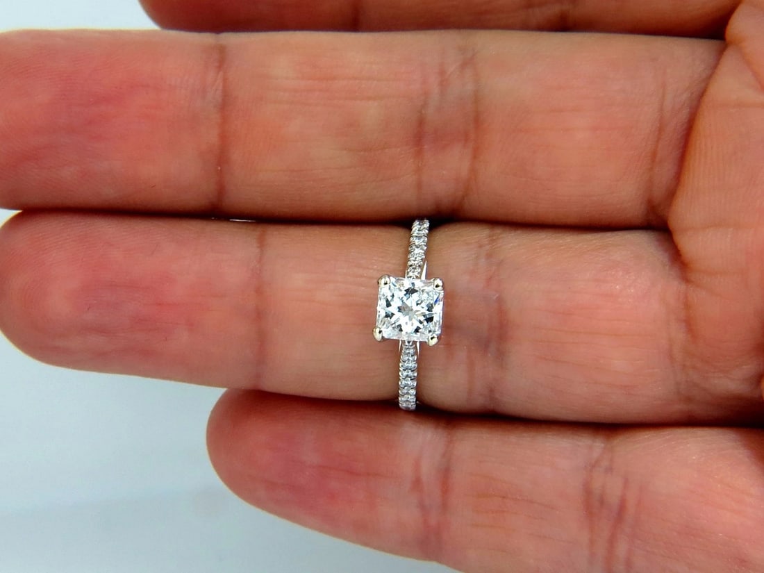 GIA Certified 1.51ct Princess cut diamond ring Cathedral Prime D/VS+ - 8