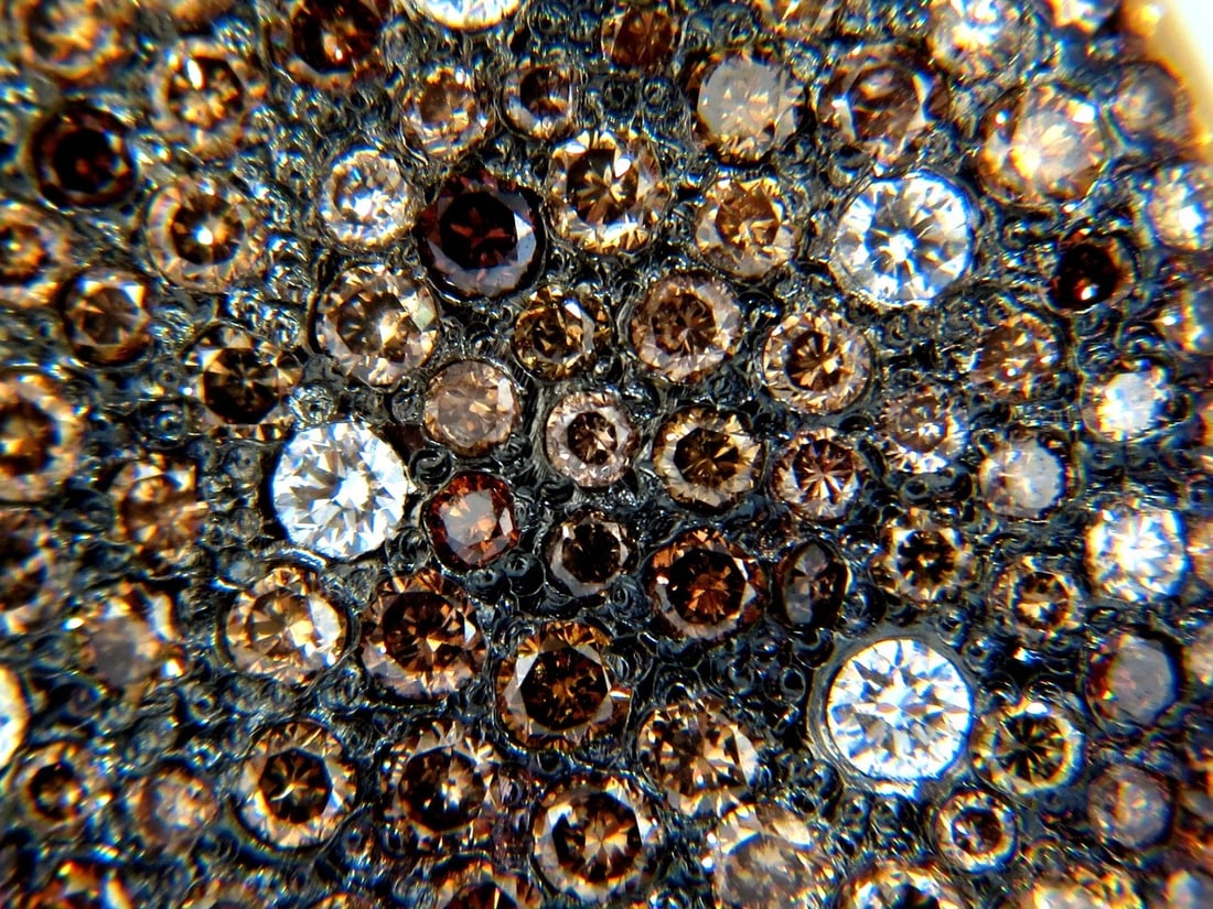 6.00ct natural fancy color diamonds bead set earrings 18kt** - 4