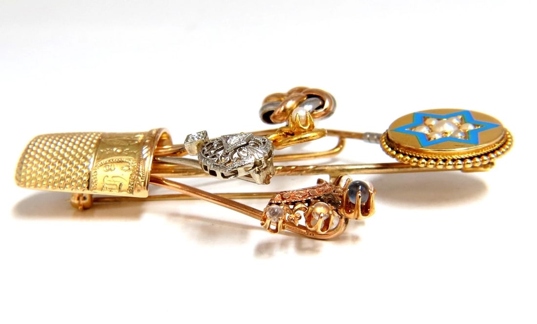 14kt Vintage Seamstress Thimble collection Pin** - 6