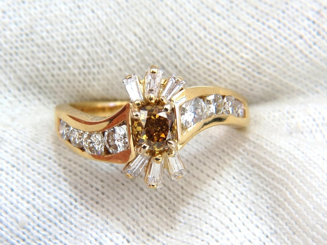 1.62ct natural fancy color diamond ring 14kt gold** - 4
