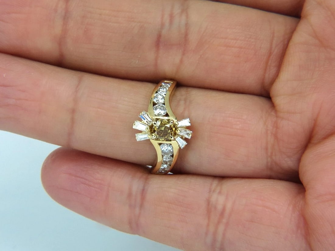 1.62ct natural fancy color diamond ring 14kt gold** - 5