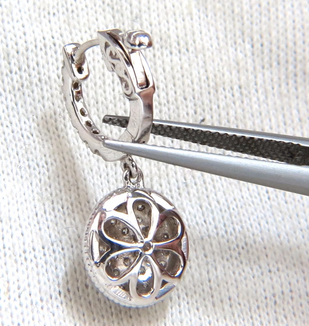 1.10ct natural diamonds dangle earrings 14kt circle dangles** - 3