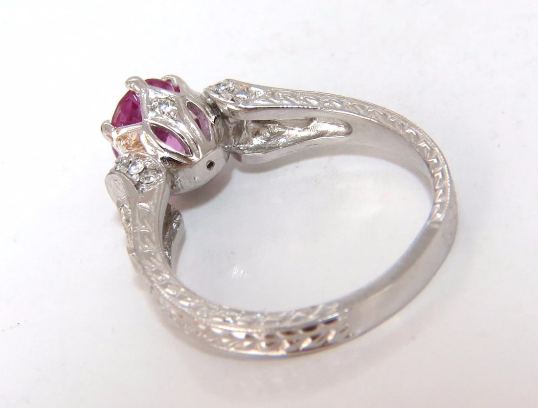 GIA Certified 1.90ct Natural No Heat Pink Sapphire Diamonds Ring 14kt - 3