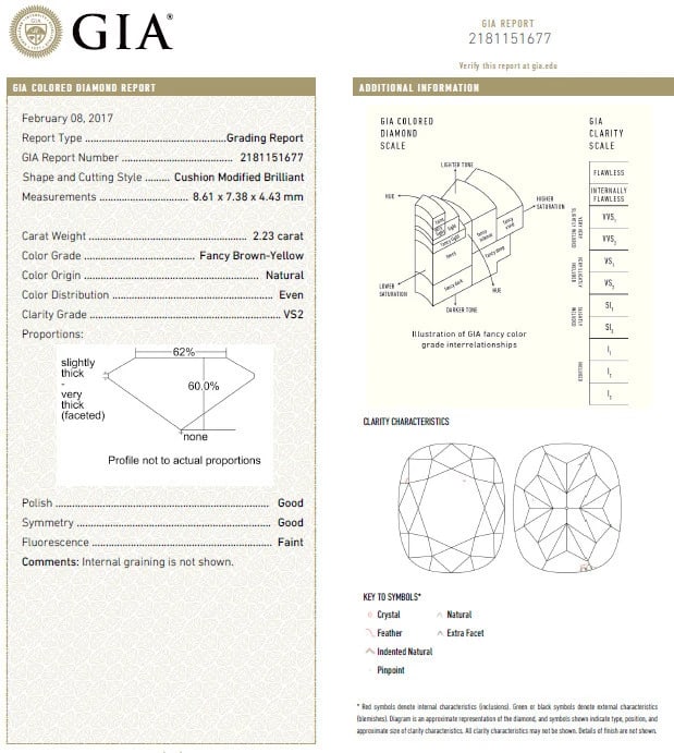 GIA certified 2.99ct Fancy Brown Yellow Diamond ring Halo Cluster 18kt - 9