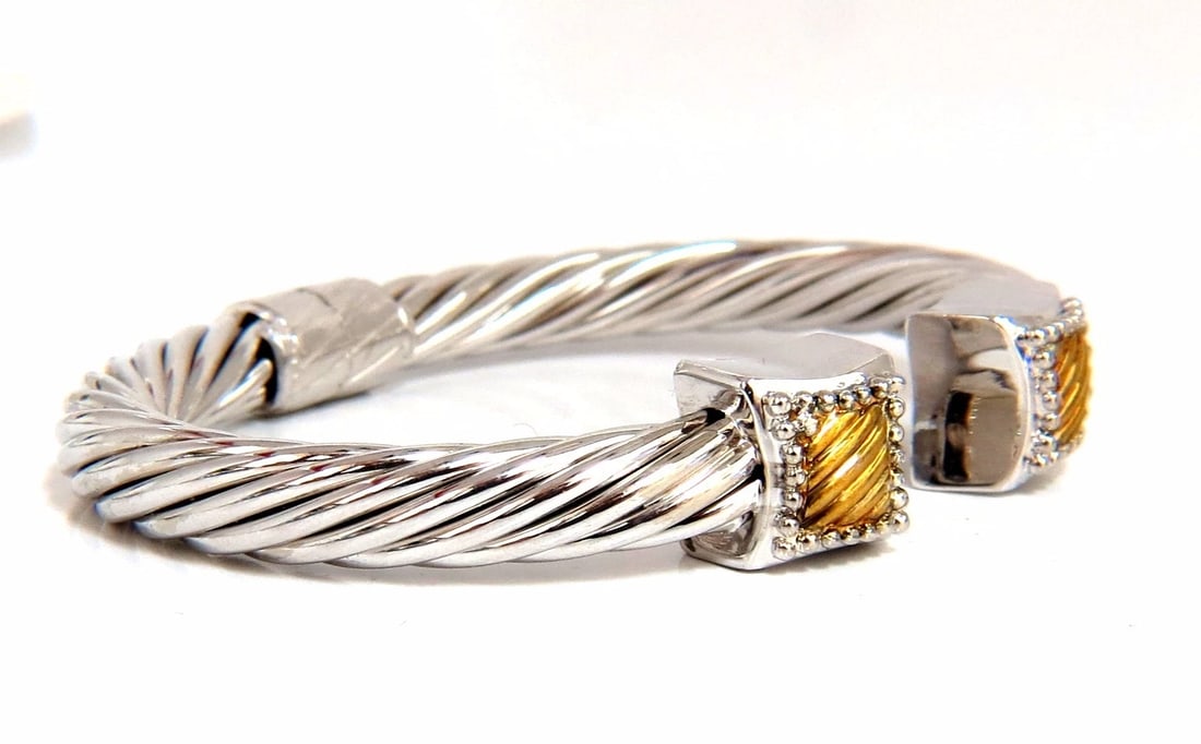 .26ct Diamonds Earrings, Bangle Set 14kt & Silver** - 3